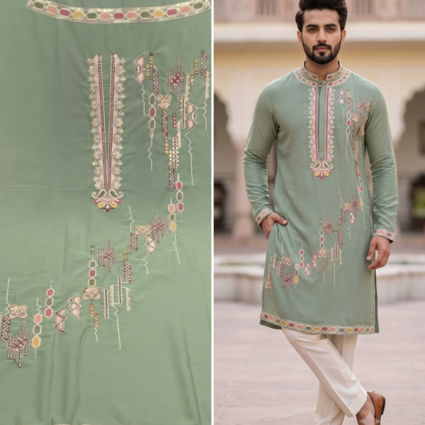 New Arrivals 4 Embroidered Men's Unstitched Kurta