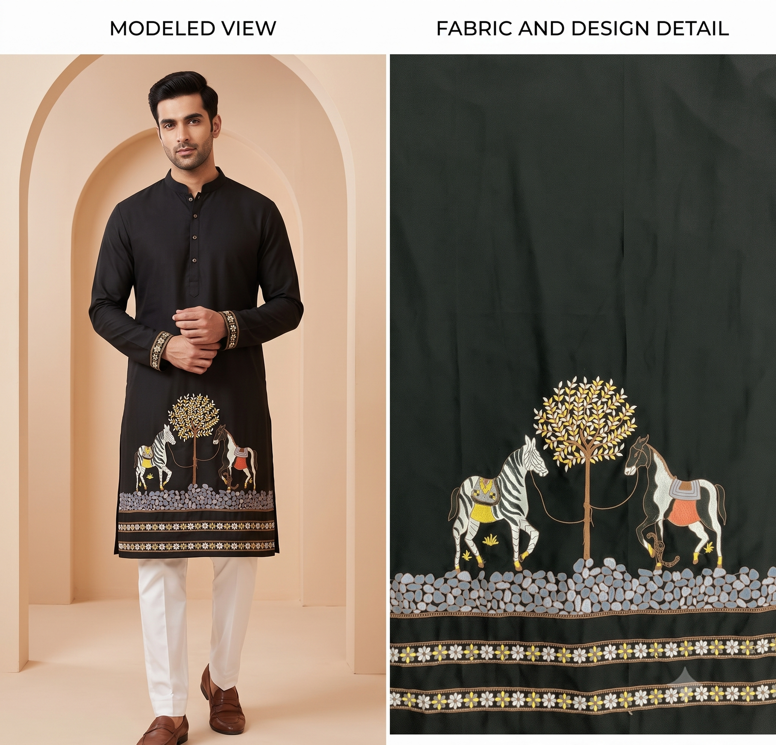 Black Embroidered Ethnic Kurta 1 Black Embroidered Ethnic Kurta