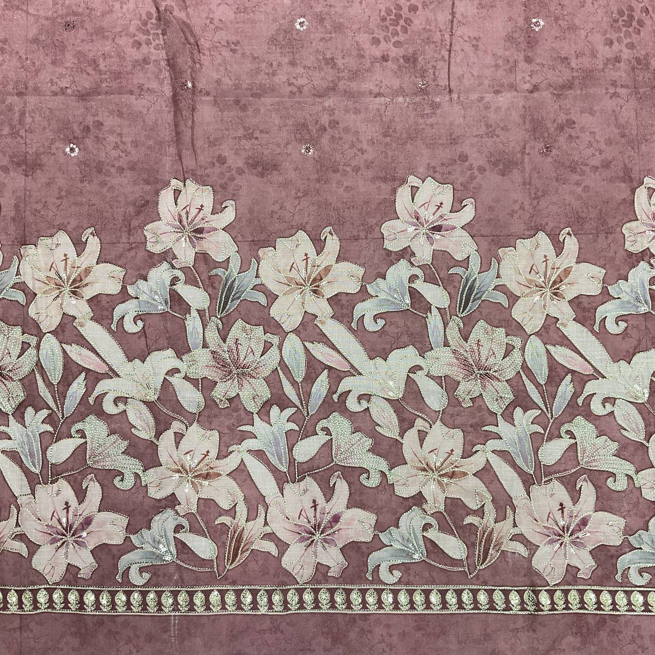 Floral Embroidered Ethnic Gown Fabric 9 Floral Embroidered Ethnic Gown Fabric - Image 9