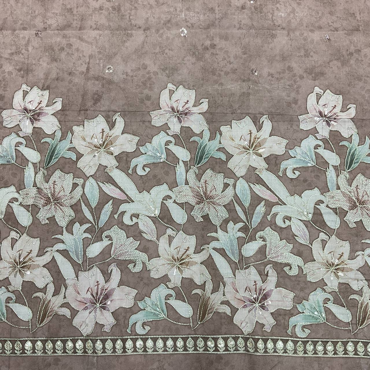 Floral Embroidered Ethnic Gown Fabric 11 Floral Embroidered Ethnic Gown Fabric - Image 11