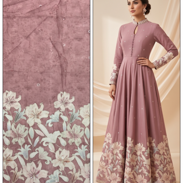 Home Page 4 Floral Embroidered Ethnic Gown Fabric