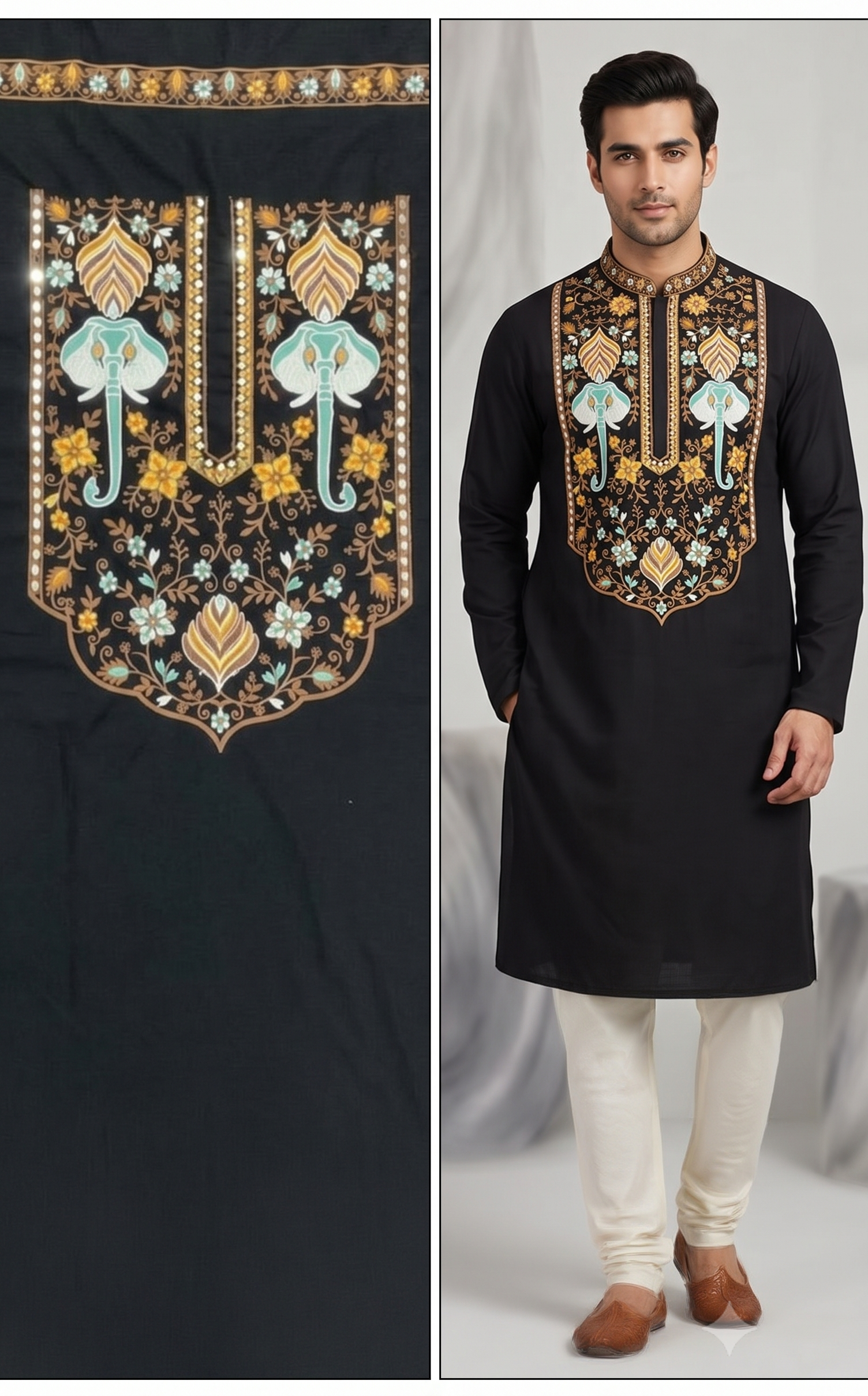 Black Embroidered Ethnic Kurta 1 Black Embroidered Ethnic Kurta
