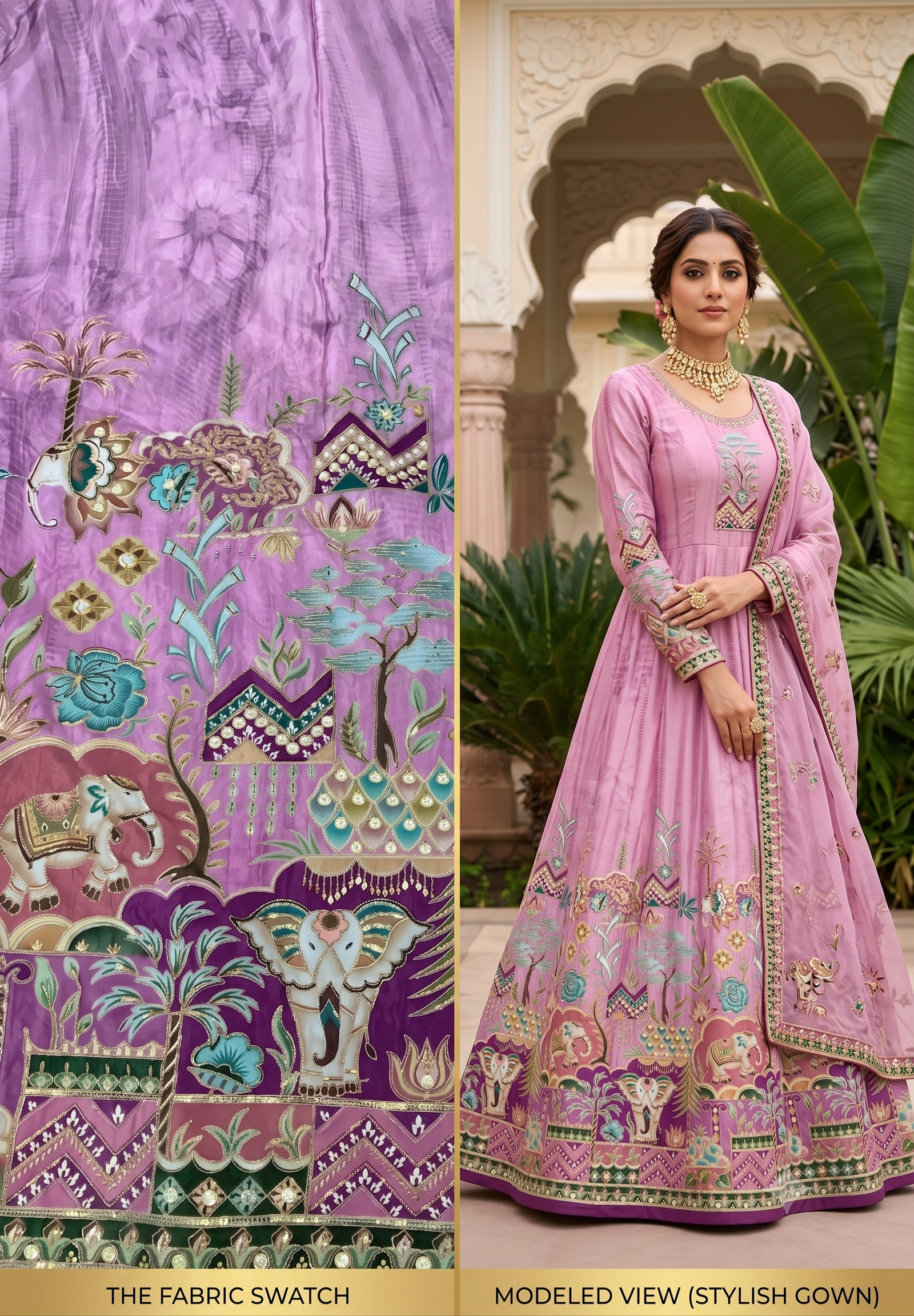 Ladies Ethnic Gown Fabric 1 Ladies Ethnic Gown Fabric