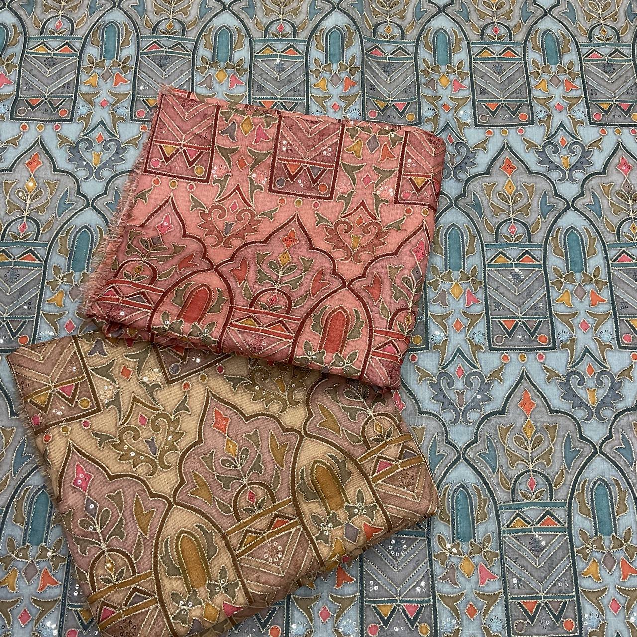 Ethnic All Over Embroidered Fabric 1 Ethnic All Over Embroidered Fabric