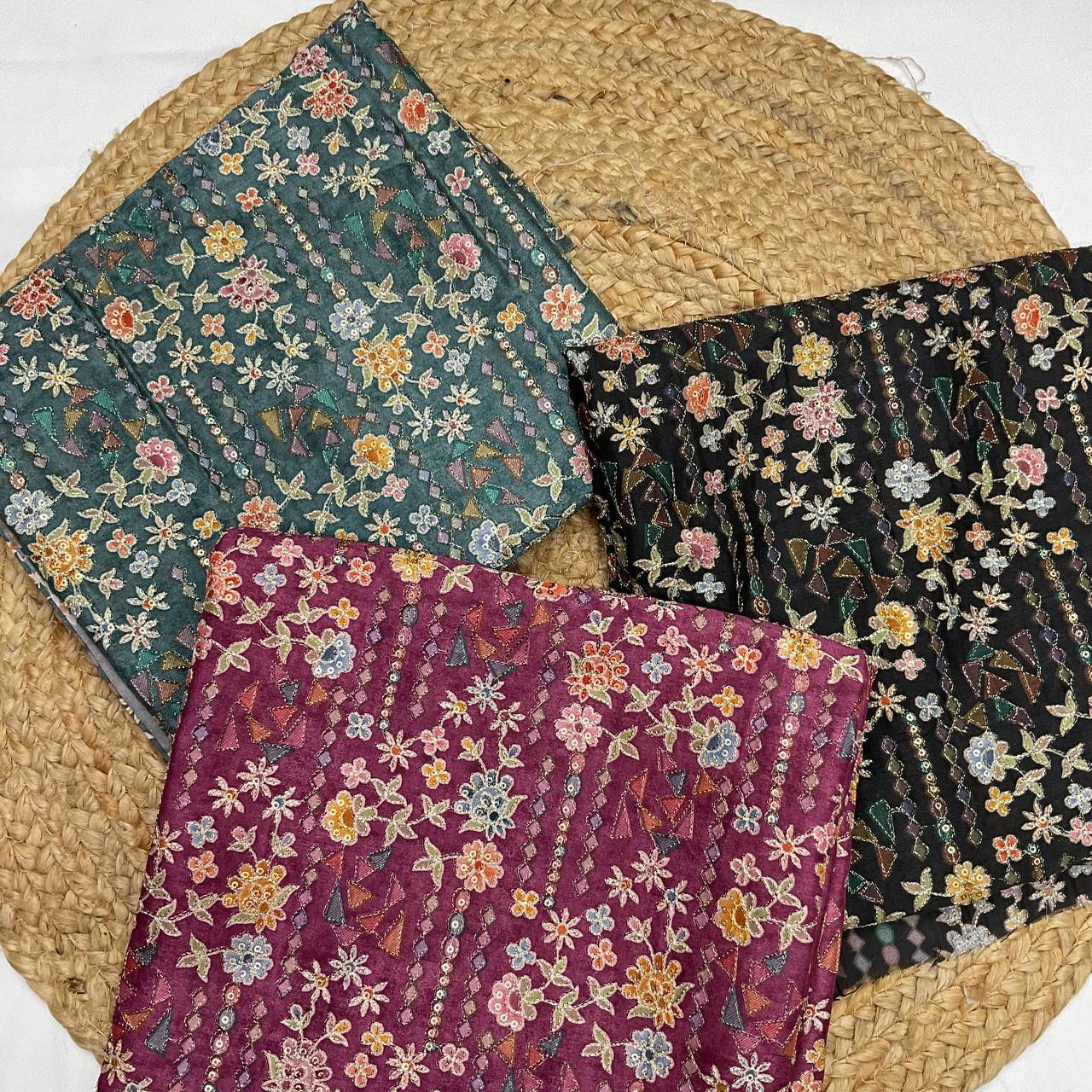 Floral Ethnic Kurta Fabric 1 Floral Ethnic Kurta Fabric