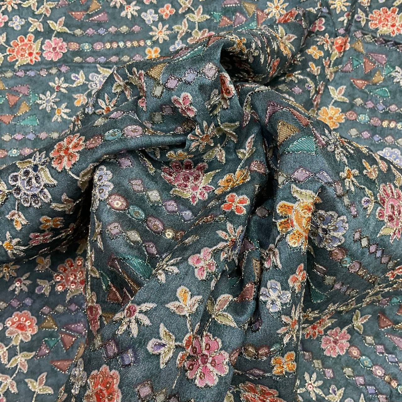 Floral Ethnic Kurta Fabric 2 Floral Ethnic Kurta Fabric - Image 2