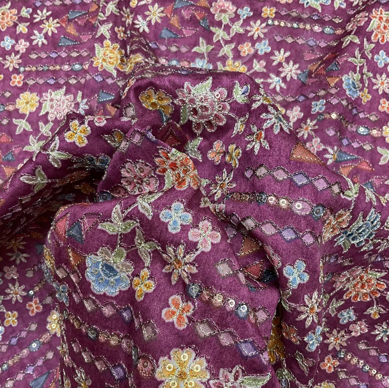 Floral Ethnic Kurta Fabric 3 Floral Ethnic Kurta Fabric - Image 3